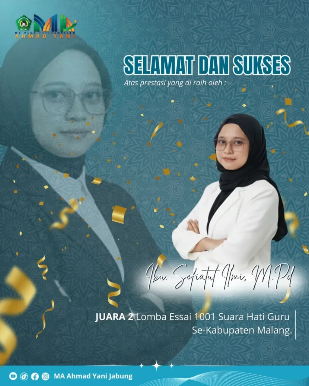 Guru MA Ahmad Yani Jabung Raih Juara 2 Lomba Menulis Esai Tingkat Kabupaten 